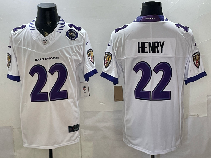Men Baltimore Ravens #22 Henry white Nike 2026 NFL Jersey 0522001